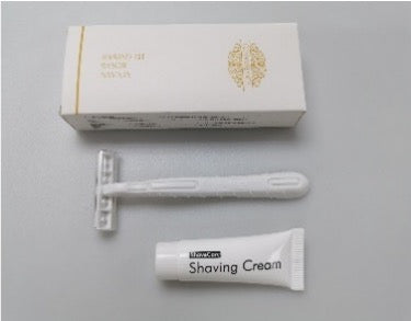 Connaissance Gold & White Shaving Kit in Paper Box, 10g Shaving Cream - Suitality