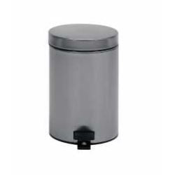 Classical pedal bin 3 liters Matt steel finish, plastic inner bucket - Suitality