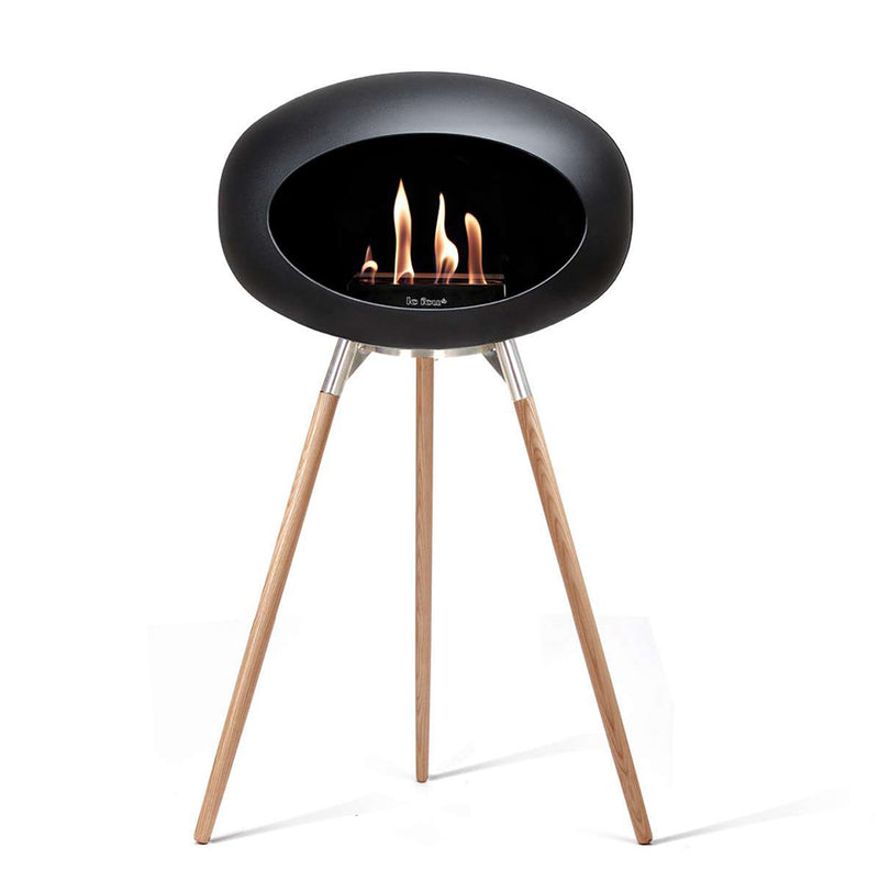 Le Feu Ground Wood High 79cm Black/Stainless steel/Soaptreated Oak