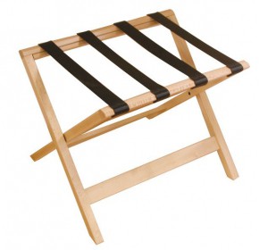 Courtoisy wooden luggage rack w/o back, Natural beech colour - Suitality