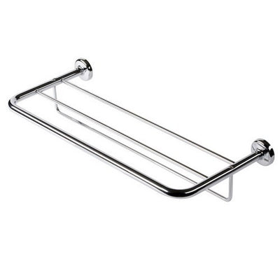 Bath towel shelf with towel rail, chrome, Standard Hotel Collection - Suitality