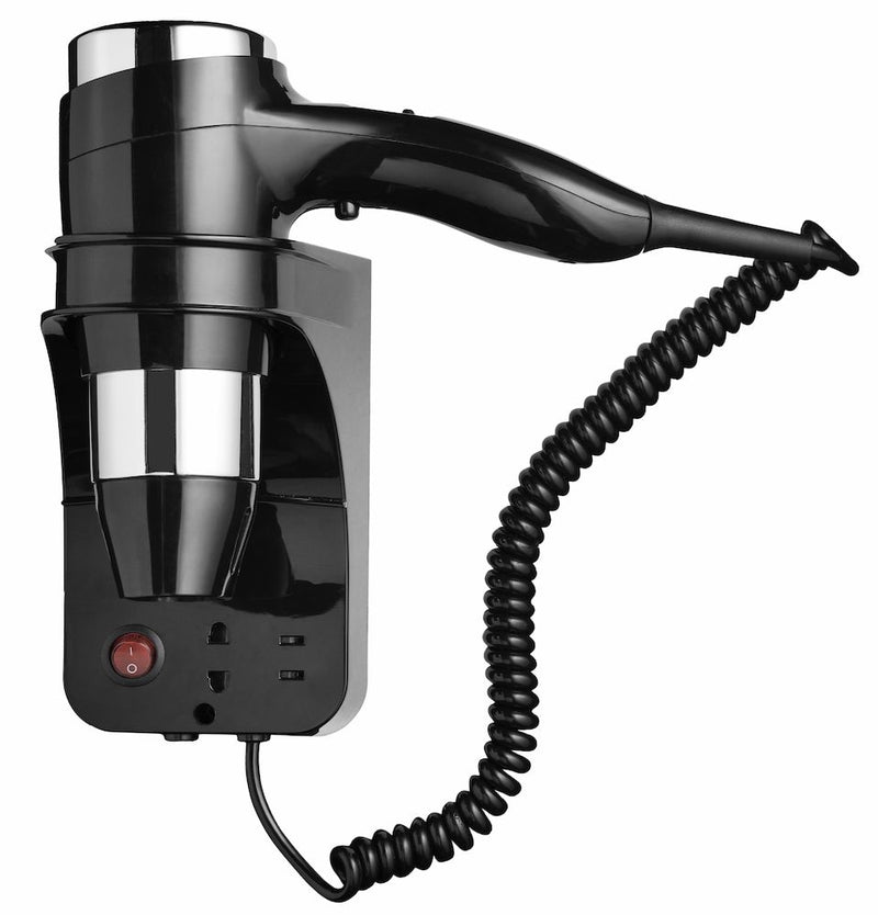 HAIRDRYER 1600W BLACK / CHROME RAZOR SOCKET - Suitality