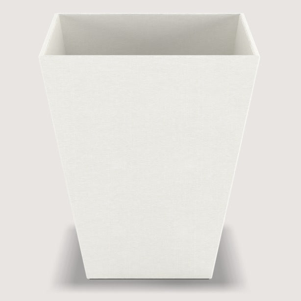 WASTEBASKET PYRAMID WAVE LEATHERETTE - DIM CM H3 * L25 * W25 - WHITE - Suitality