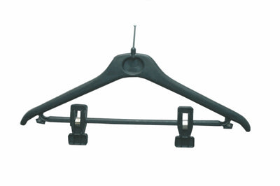 CLOTHES HANGER BLACK PLAS. WITH CLIPS ANTI-THEFT ACOMBIPINCE BOX 120 - Suitality