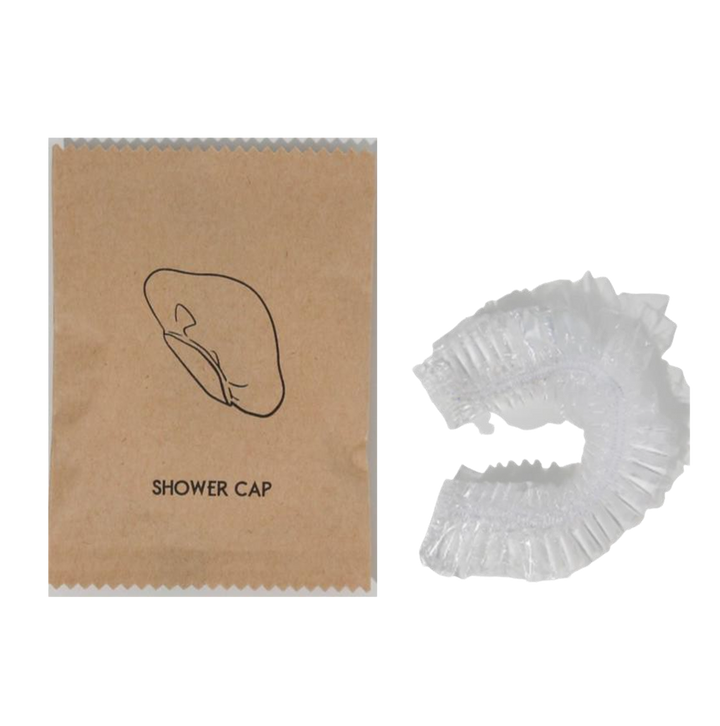 Recycled Plastic Shower Caps in FSC Kraft Paper – Box of 1000