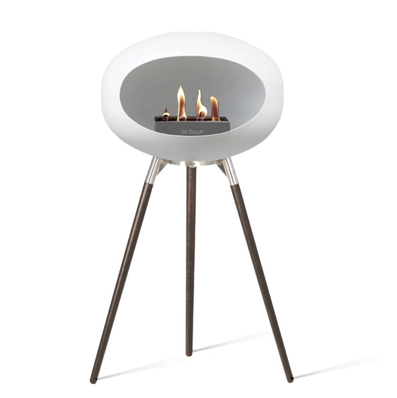 Le Feu Ground Wood High 79cm White/Stainless steel/Smoked Oak