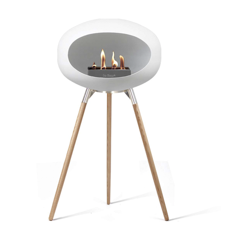 Le Feu Ground Wood High 79cm White/Stainless steel/Soaptreated Oak
