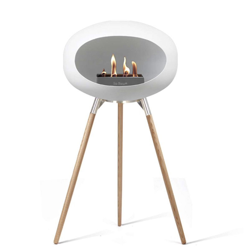 Le Feu Ground Wood High 79cm White/Stainless steel/Soaptreated Oak