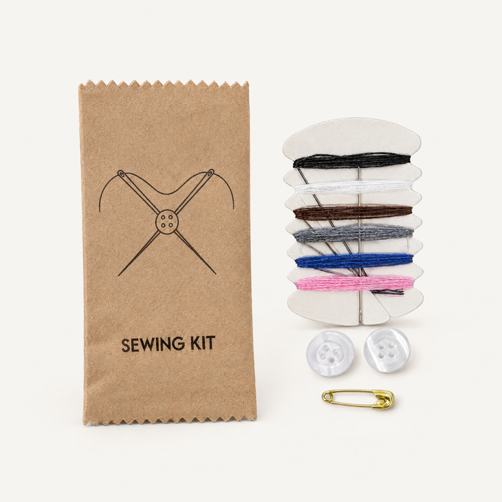 Kraft Paper Hotel Sewing Kit – Box of 1000, studio photo