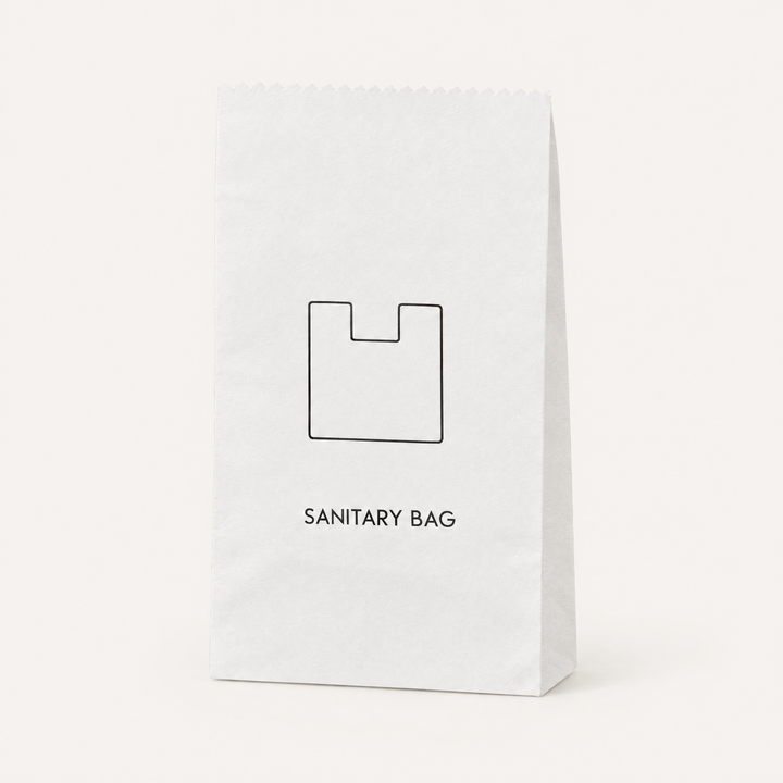 Sanitary Bag - White Kraft Paper Sachet - 1000pcs, studio photo