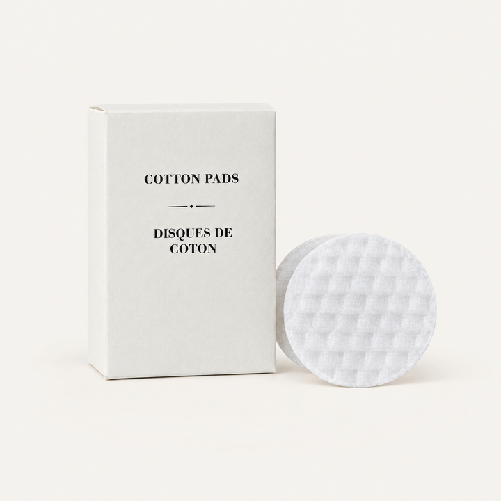 Cotton Pads in FSC Paper Box – Pre Cut - 500pcs, studio photo