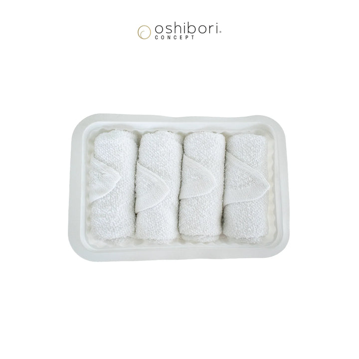 Tray of 4 dry oshibori, 40 x 44 cm