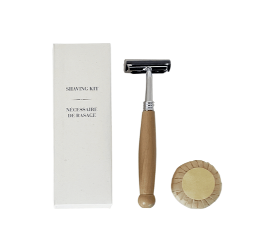 Shaving Kit with Wooden Razor in FSC Paper Box - Pre Cut - Suitality