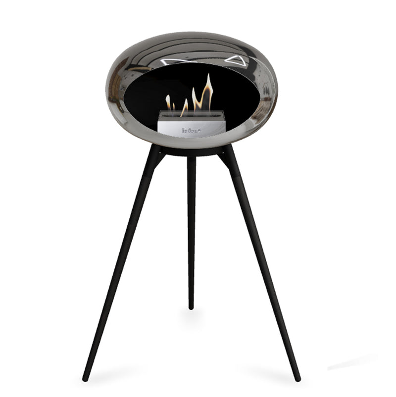 Le Feu Ground Wood High 79cm Chromed Silver/Black/Black